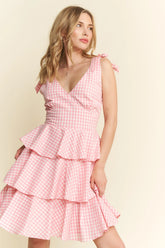 Jade By Jane Gingham Tiered Mini Dress OutfitFlow